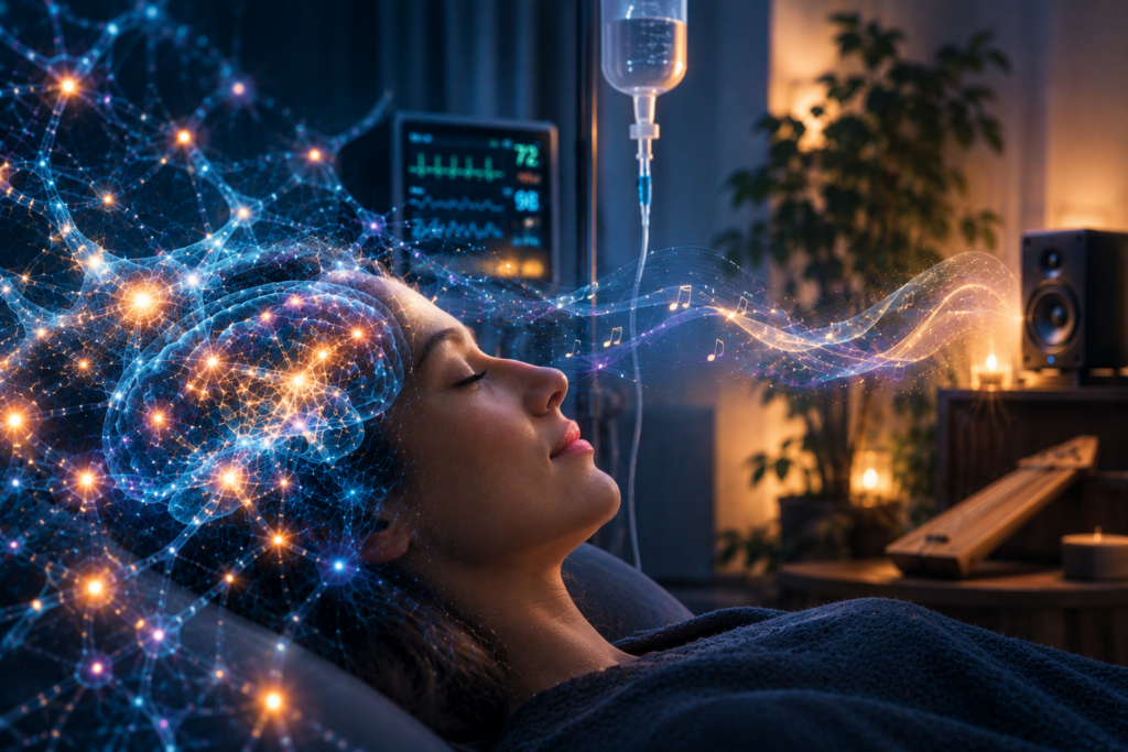 Musiktherapie-gestützte Ketamininfusionstherapie